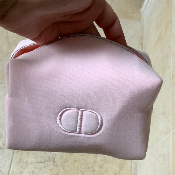 Dior Beauty Light Pink Makeup Bag Pouch Dior Logo Travel case, New - Picture 3 of 6
